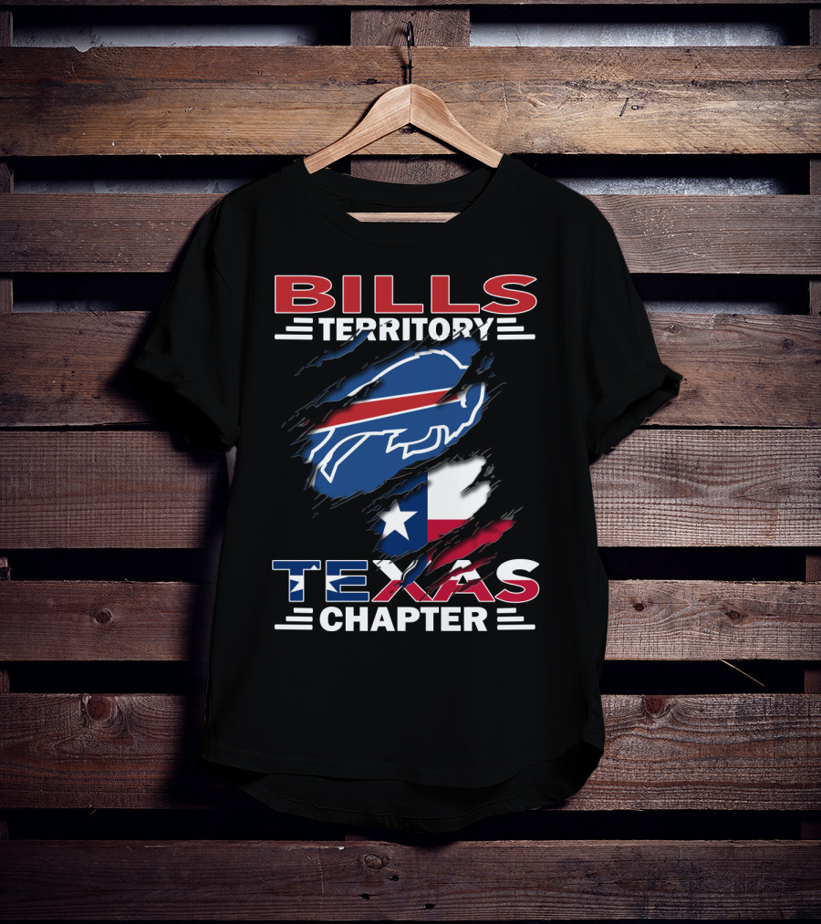 Bills Territory Texas Chapter Buffalo Logo Texas Flag T-Shirt