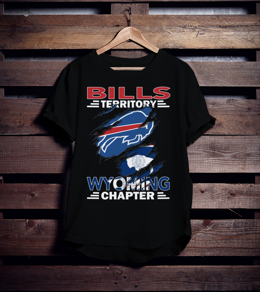 Bills Territory Wyoming Chapter Buffalo Bills Fan Club Wyoming State Flag T-Shirt