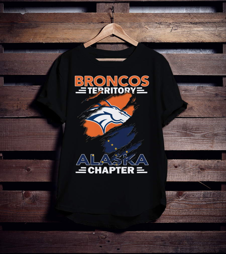 Broncos Territory Alaska Chapter With Iconic Horse Logo And Alaska Flag Elements T-Shirt