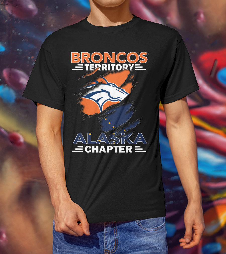 Broncos Territory Alaska Chapter With Iconic Horse Logo And Alaska Flag Elements T-Shirt