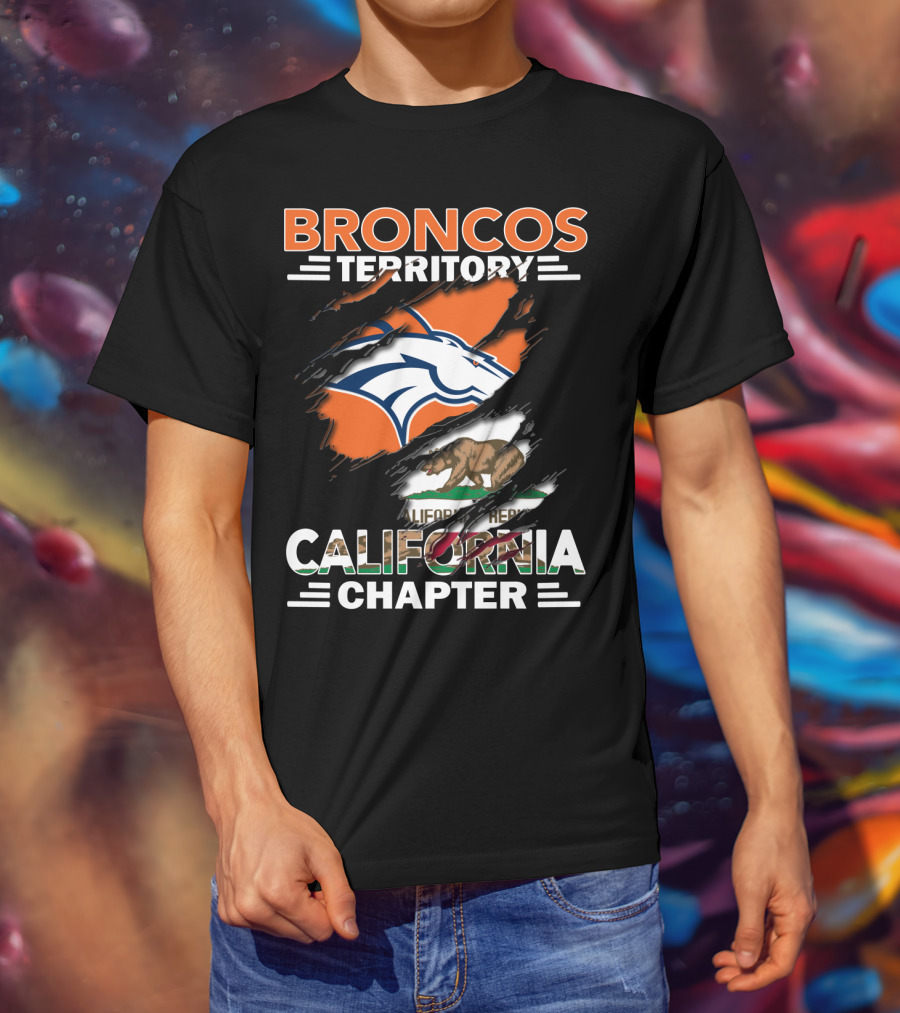Broncos Territory California Chapter With Logo And Bear Flag Elements T-Shirt