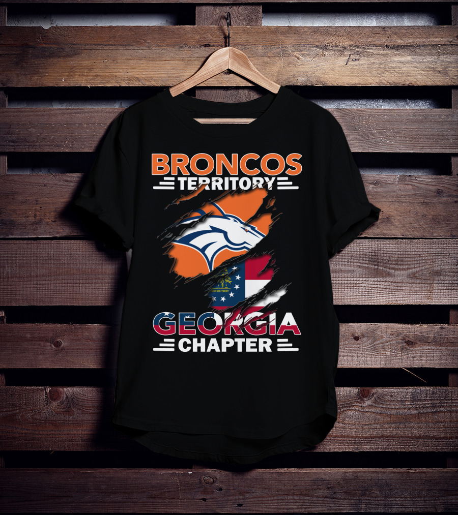 Broncos Territory Georgia Chapter Logo With State Flag And Horse Emblem T-Shirt