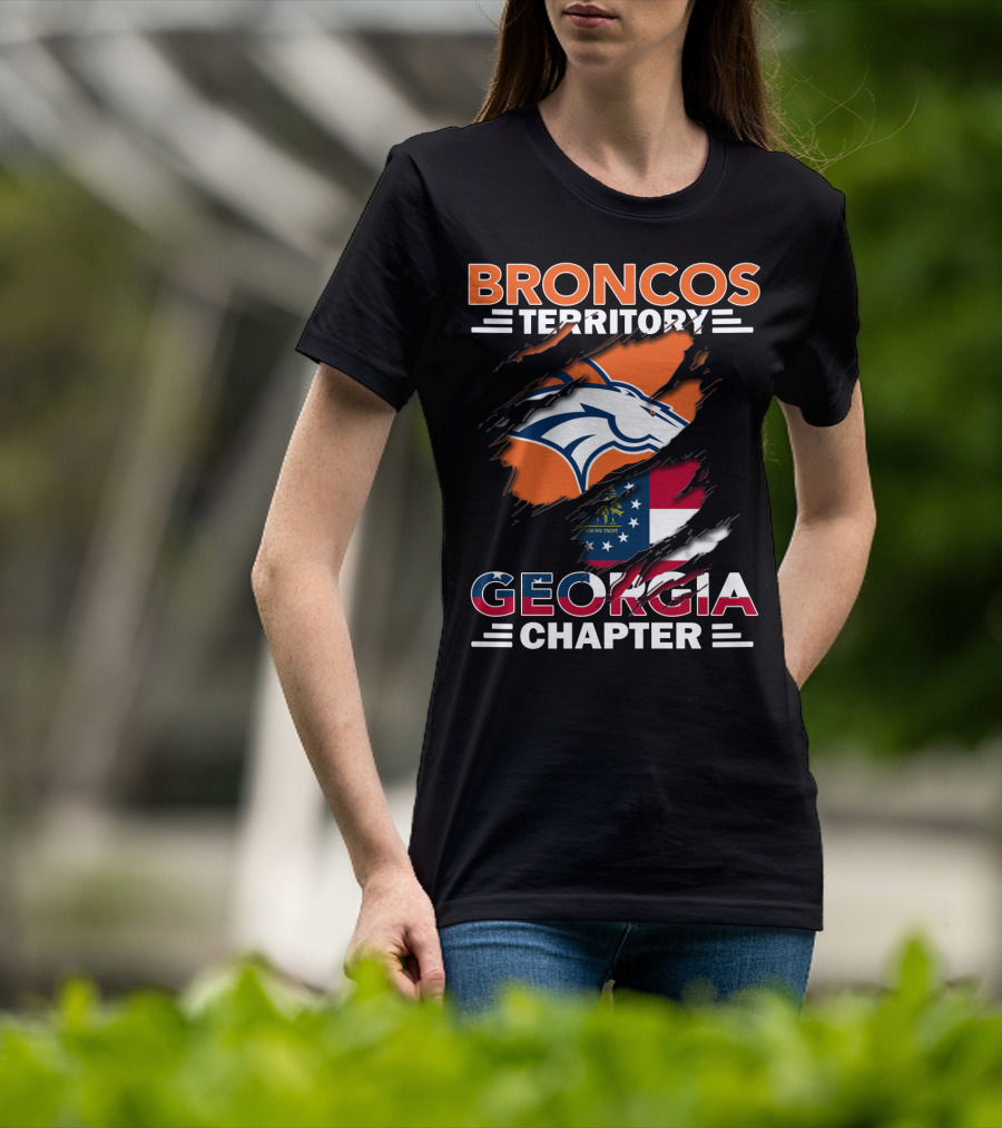 Broncos Territory Georgia Chapter Logo With State Flag And Horse Emblem T-Shirt