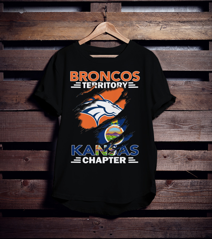 Broncos Territory Kansas Chapter Denver Football Team State Pride T-Shirt