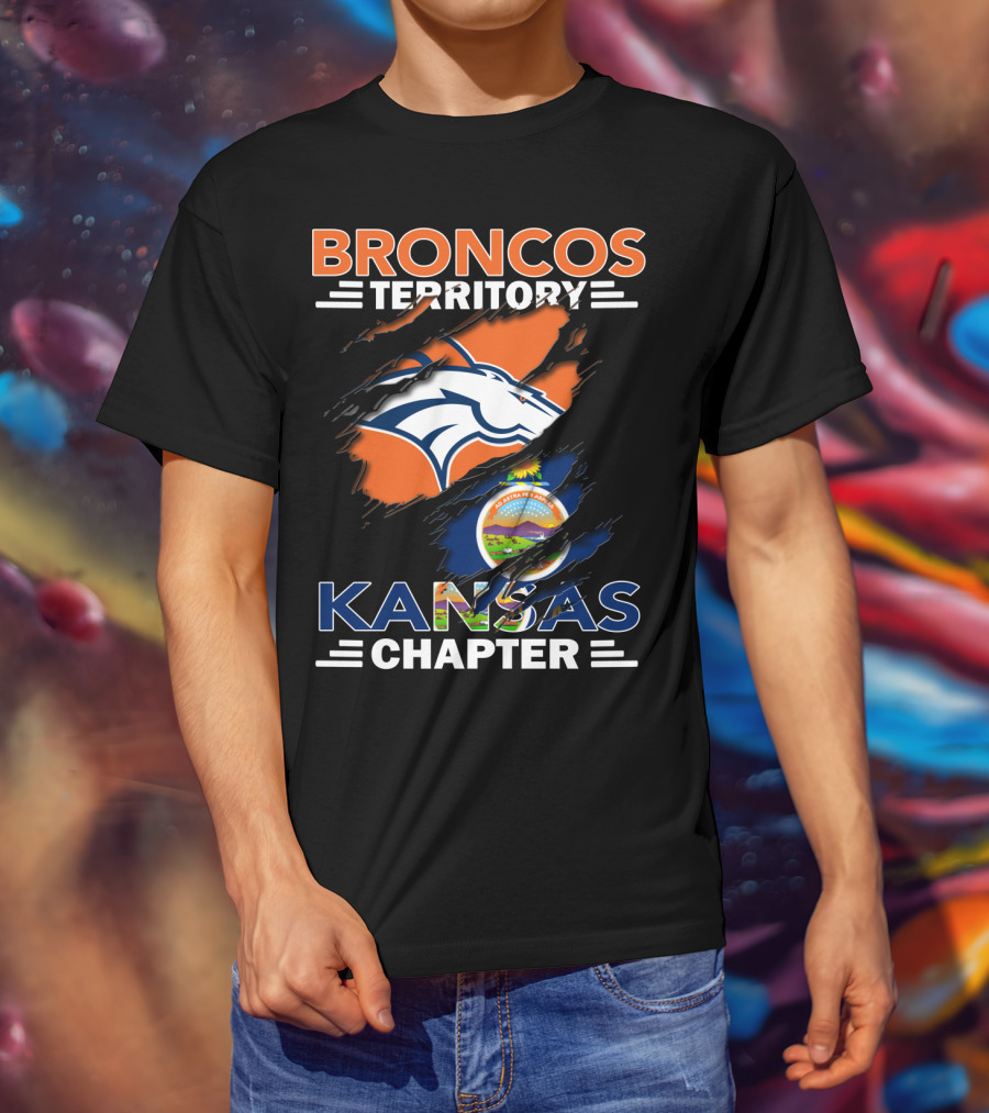 Broncos Territory Kansas Chapter Denver Football Team State Pride T-Shirt