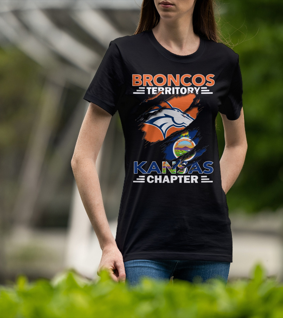 Broncos Territory Kansas Chapter Denver Football Team State Pride T-Shirt