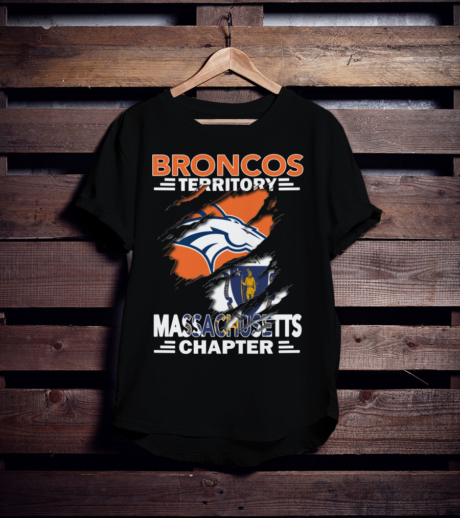 Broncos Territory Massachusetts Chapter Logo And State Flag T-Shirt