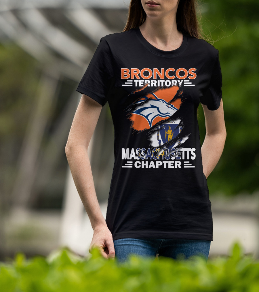 Broncos Territory Massachusetts Chapter Logo And State Flag T-Shirt
