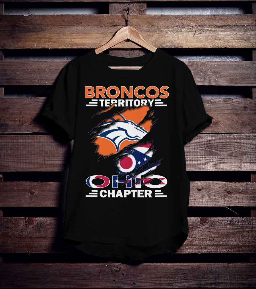 Broncos Territory Ohio Chapter Broncos Logo Ohio Flag T-Shirt
