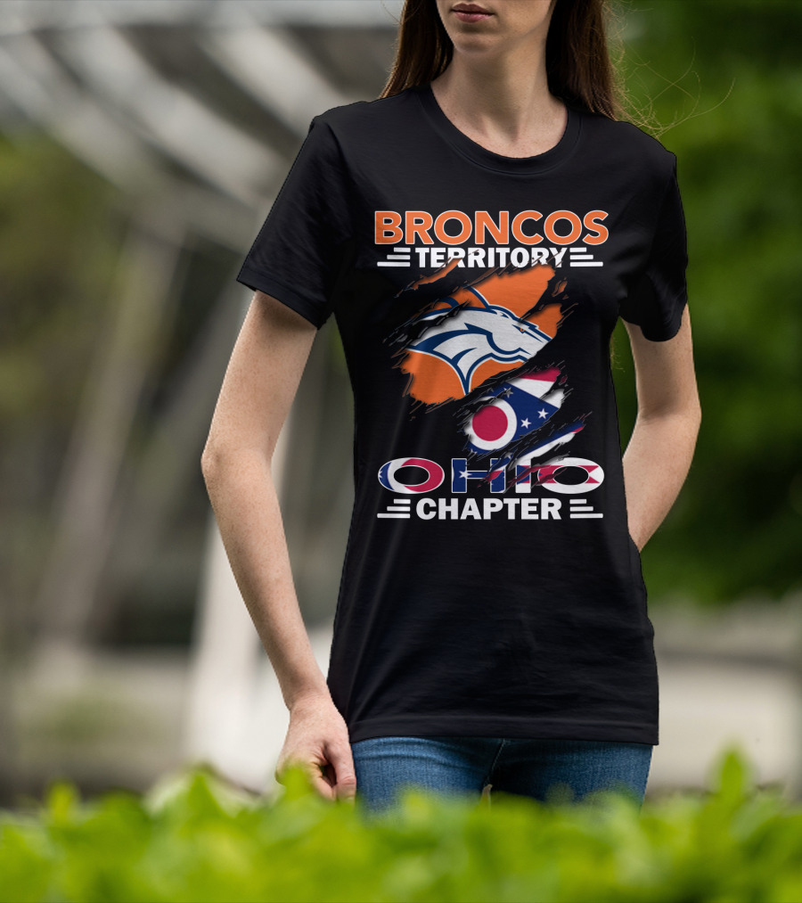 Broncos Territory Ohio Chapter Broncos Logo Ohio Flag T-Shirt
