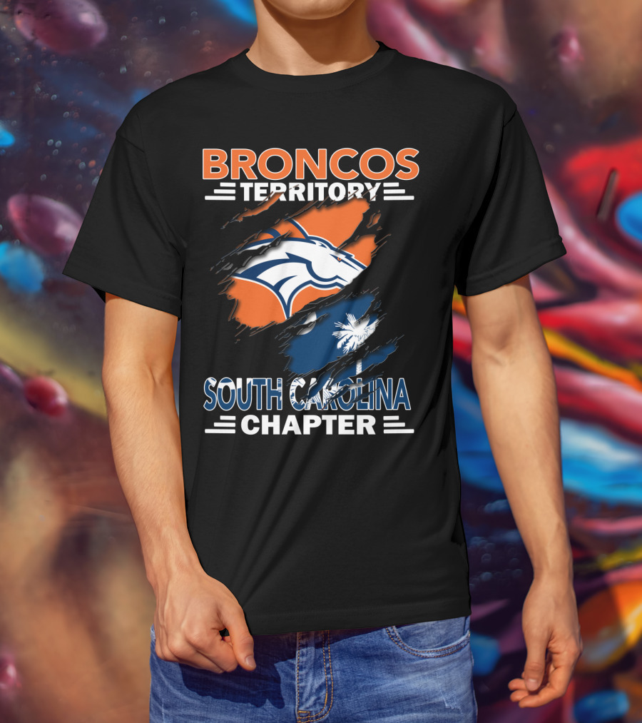 Broncos Territory South Carolina Chapter Logo With Palmetto And Crescent Moon T-Shirt