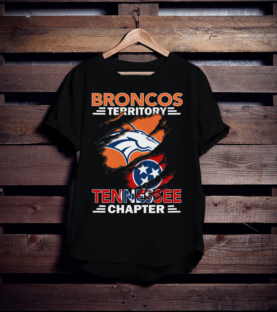 Broncos Territory Tennessee Chapter Denver Broncos Tennessee Flag T-Shirt