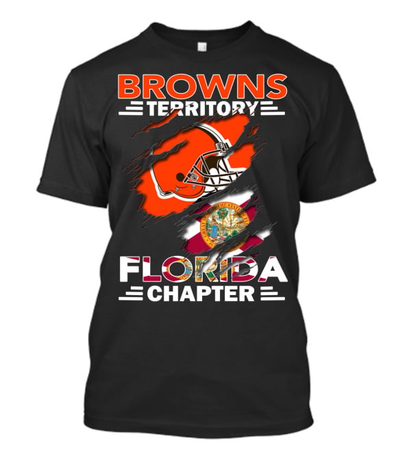 Browns Territory Florida Chapter Football Helmet And State Flag T-Shirt