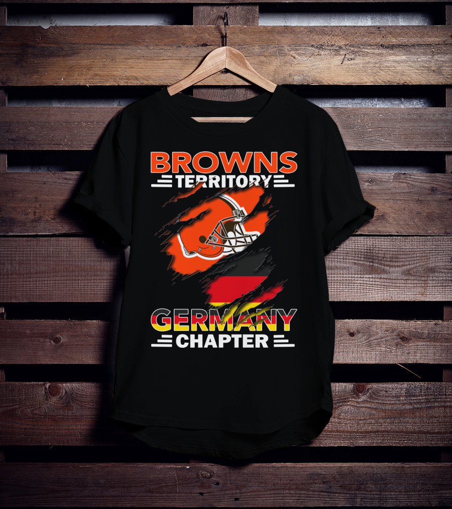Browns Territory Germany Chapter Helmet And Flag T-Shirt