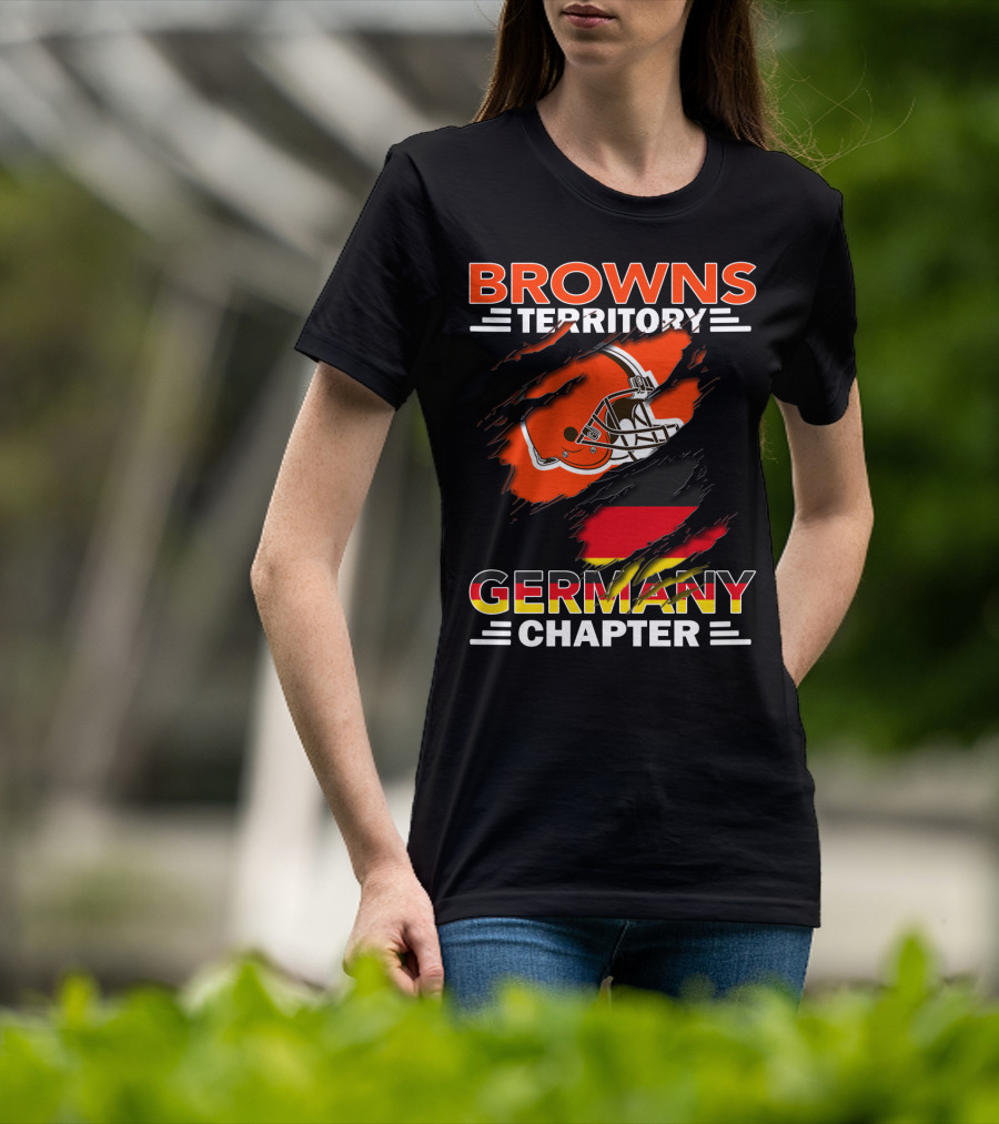 Browns Territory Germany Chapter Helmet And Flag T-Shirt