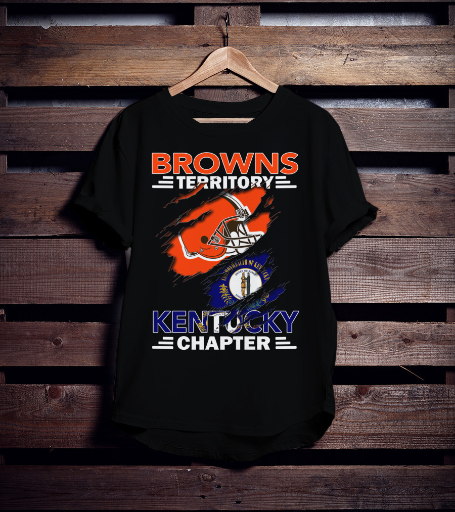 Browns Territory Kentucky Chapter Helmet And State Flag T-Shirt