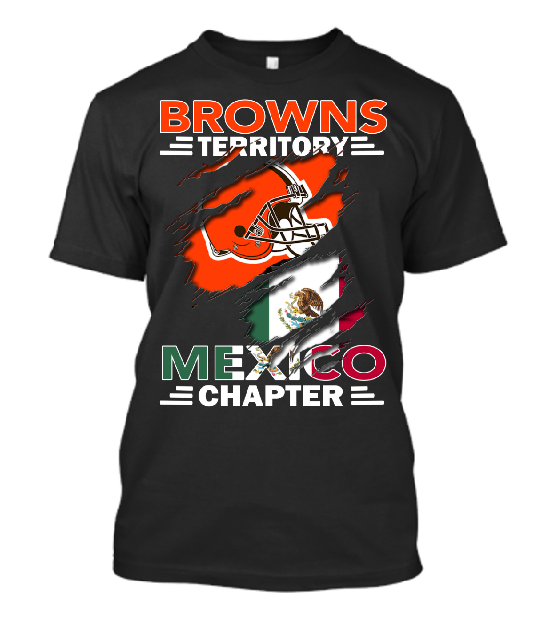 Browns Territory Mexico Chapter Cleveland Football Helmet Mexican Flag T-Shirt