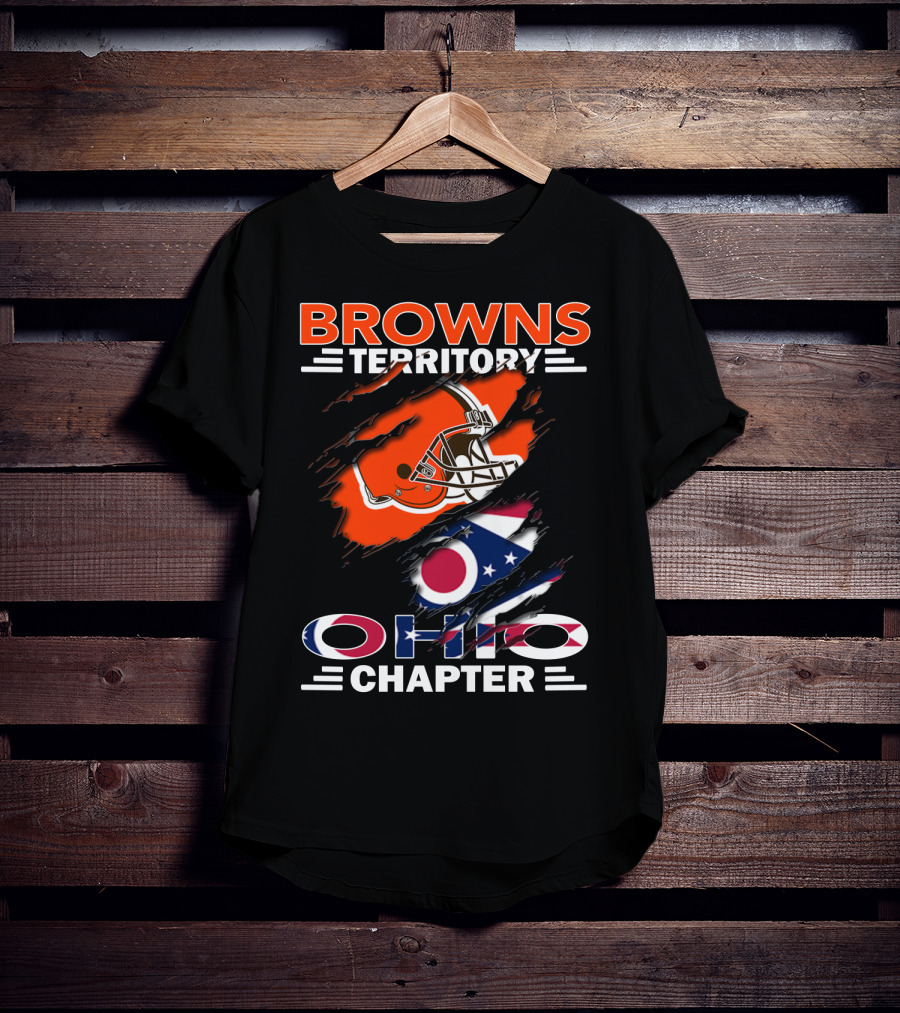 Browns Territory Ohio Chapter Helmet Flag T-Shirt
