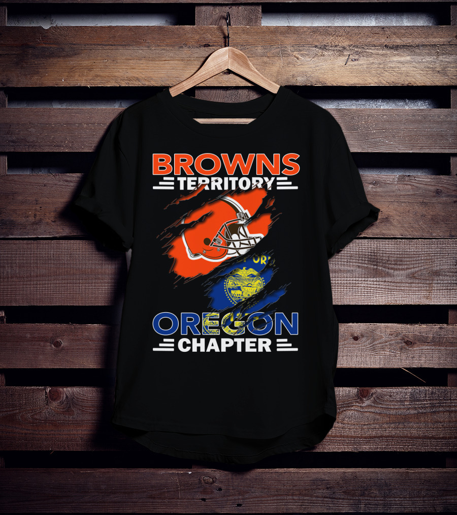 Browns Territory Oregon Chapter Football Helmet T-Shirt