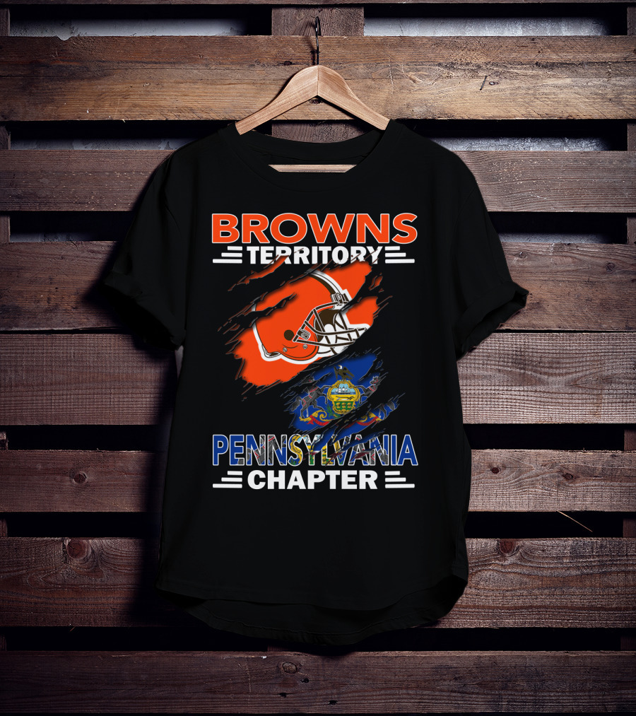 Browns Territory Pennsylvania Chapter Football Helmet State Flag T-Shirt