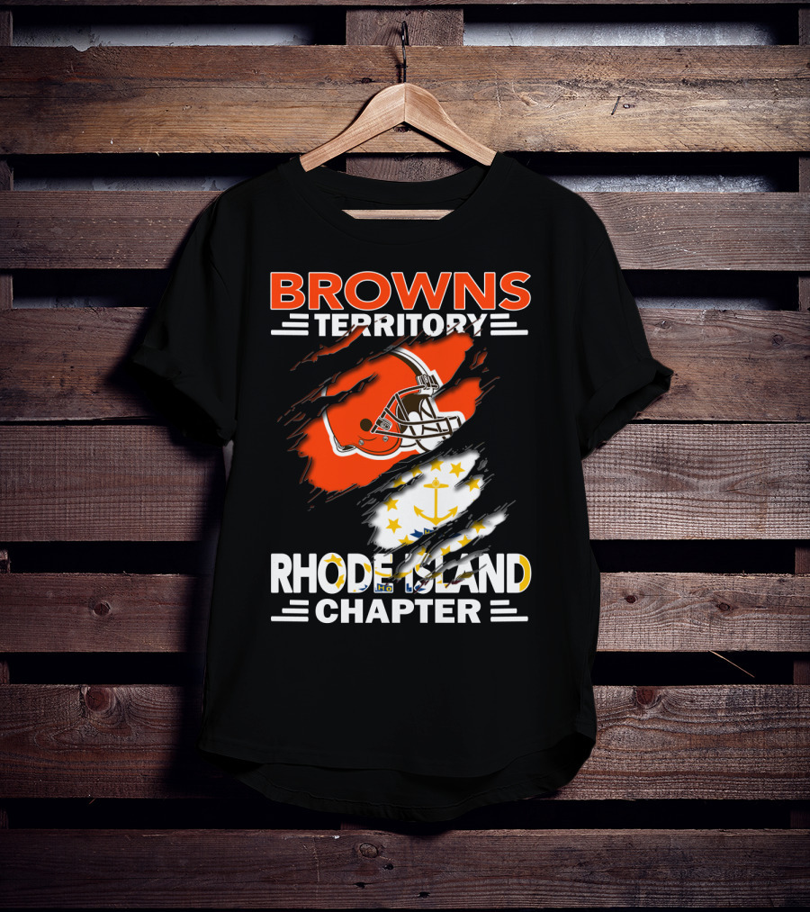 Browns Territory Rhode Island Chapter Football Helmet Anchor T-Shirt