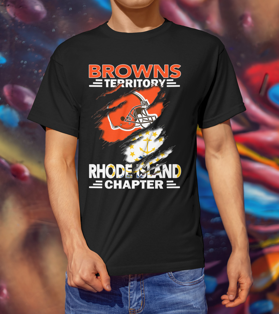 Browns Territory Rhode Island Chapter Football Helmet Anchor T-Shirt