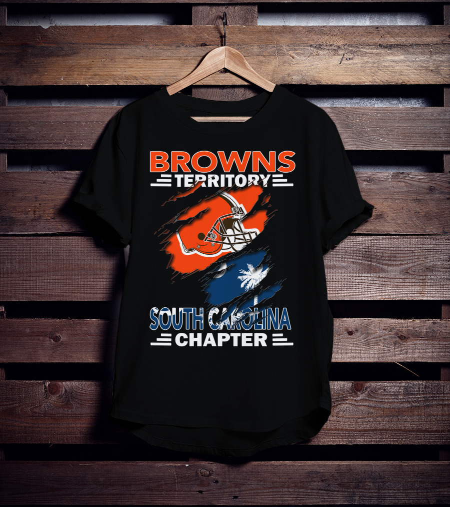 Browns Territory South Carolina Chapter Football Helmet Palmetto Tree T-Shirt