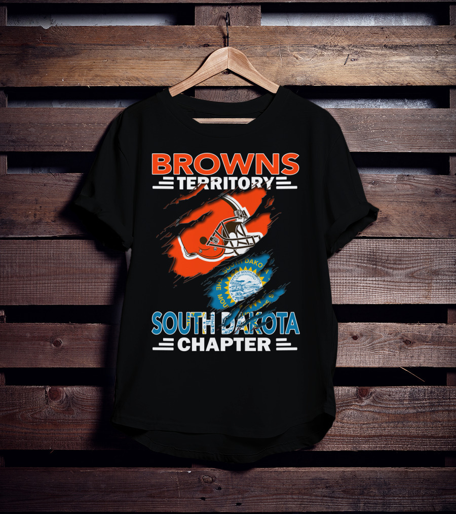 Browns Territory Football Helmet South Dakota Chapter State Seal T-Shirt