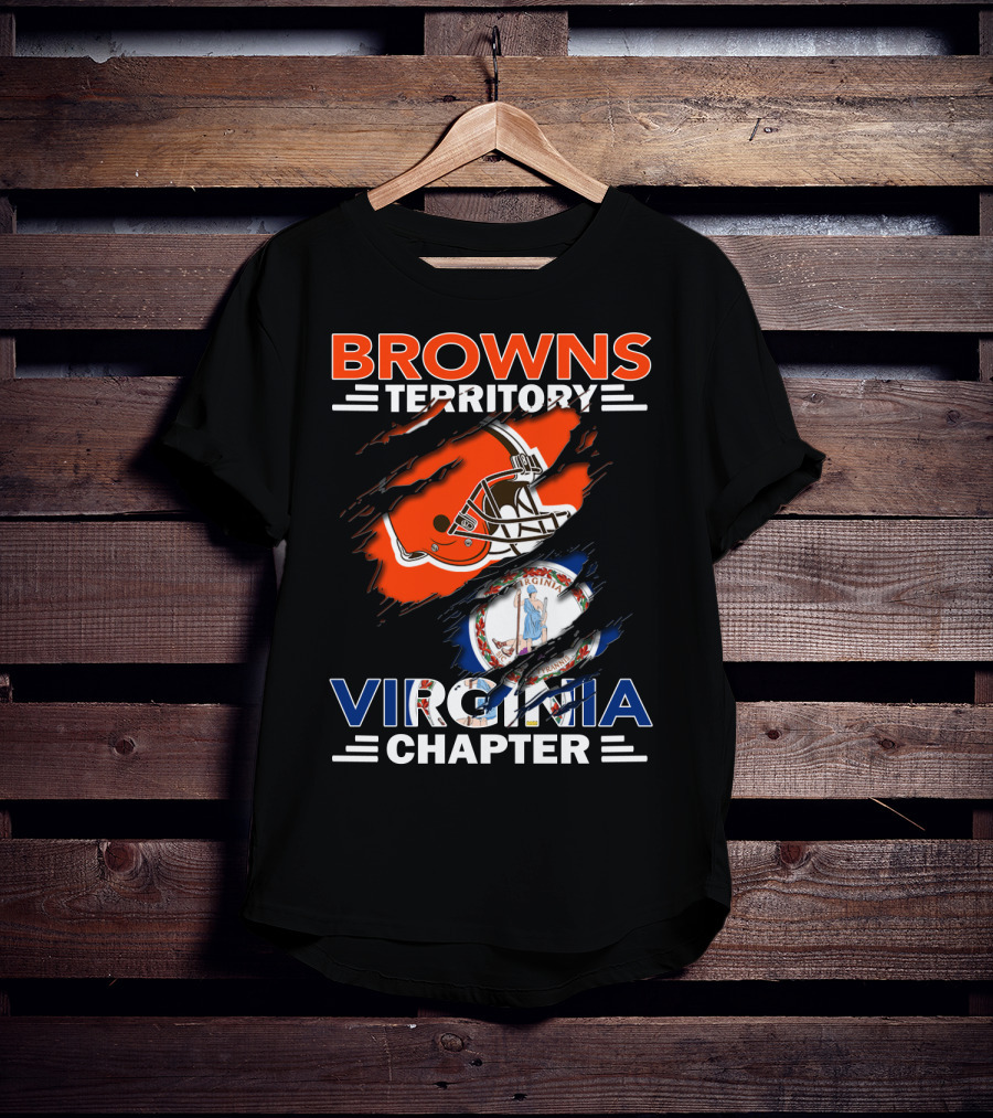 Browns Territory Virginia Chapter Helmet Virginia State Flag Fusion T-Shirt
