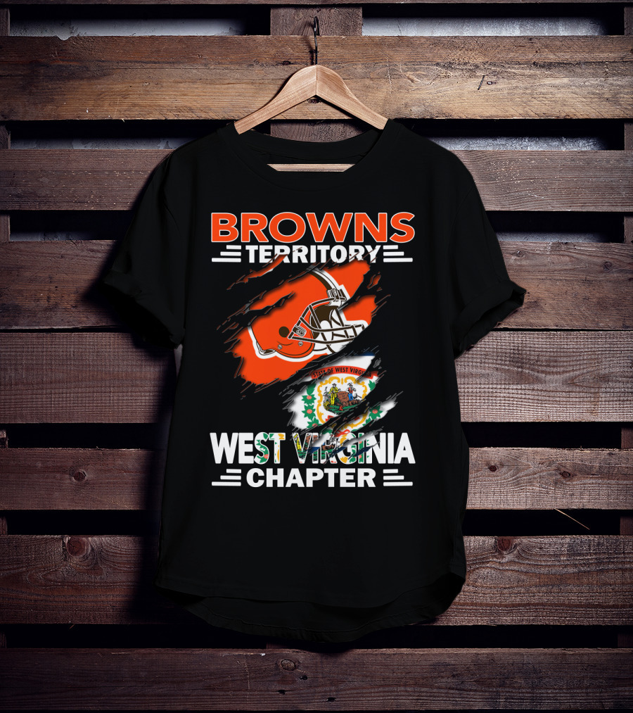 Browns Territory West Virginia Chapter Helmet State Of West Virginia Seal T-Shirt