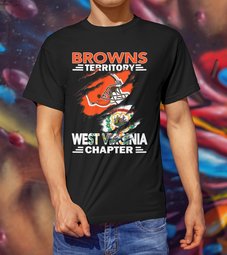 Browns Territory West Virginia Chapter Helmet State Of West Virginia Seal T-Shirt