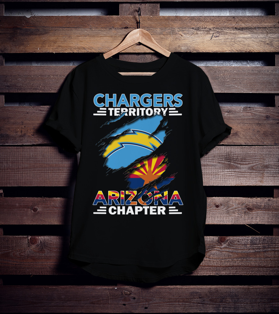 Chargers Territory Arizona Chapter Lightning Bolt And State Flag Elements T-Shirt