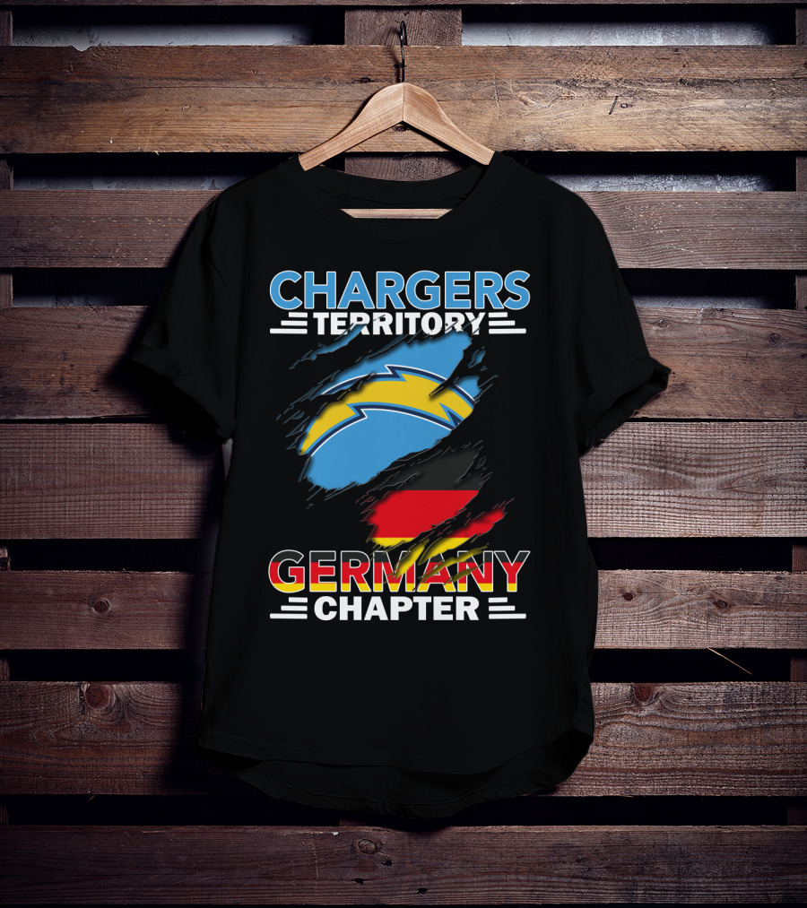 Chargers Territory Germany Chapter Germany Flag And Bolt T-Shirt