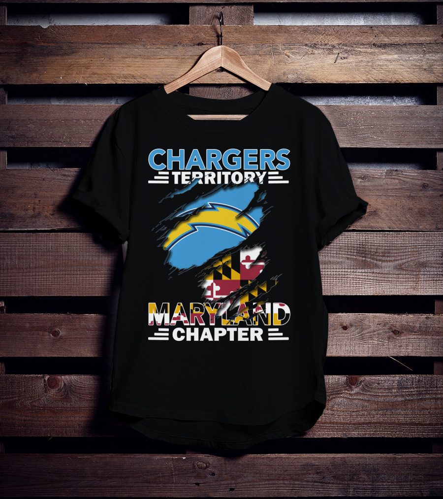 Chargers Territory Maryland Chapter With Maryland Flag And Chargers T-Shirt