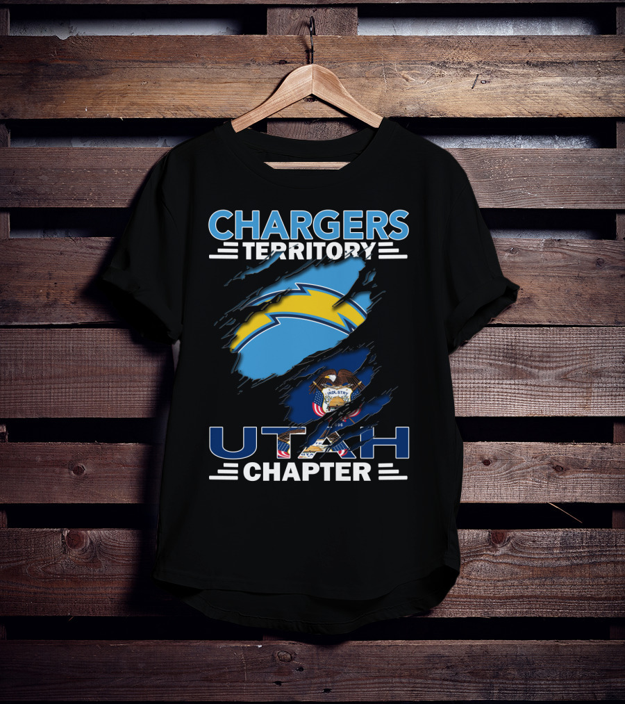 Chargers Territory Utah Chapter Ripped Flag T-Shirt