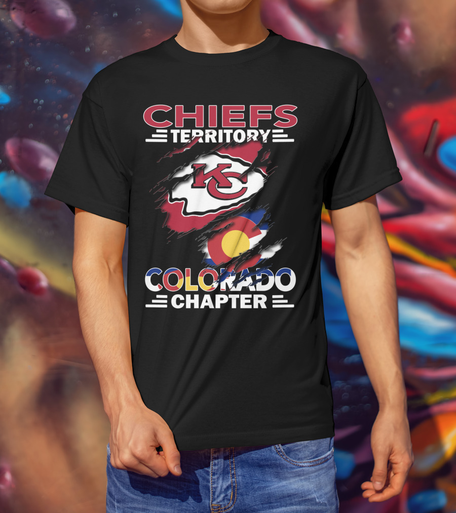 Chiefs Territory Colorado Chapter Kc Logo Colorado Flag T-Shirt