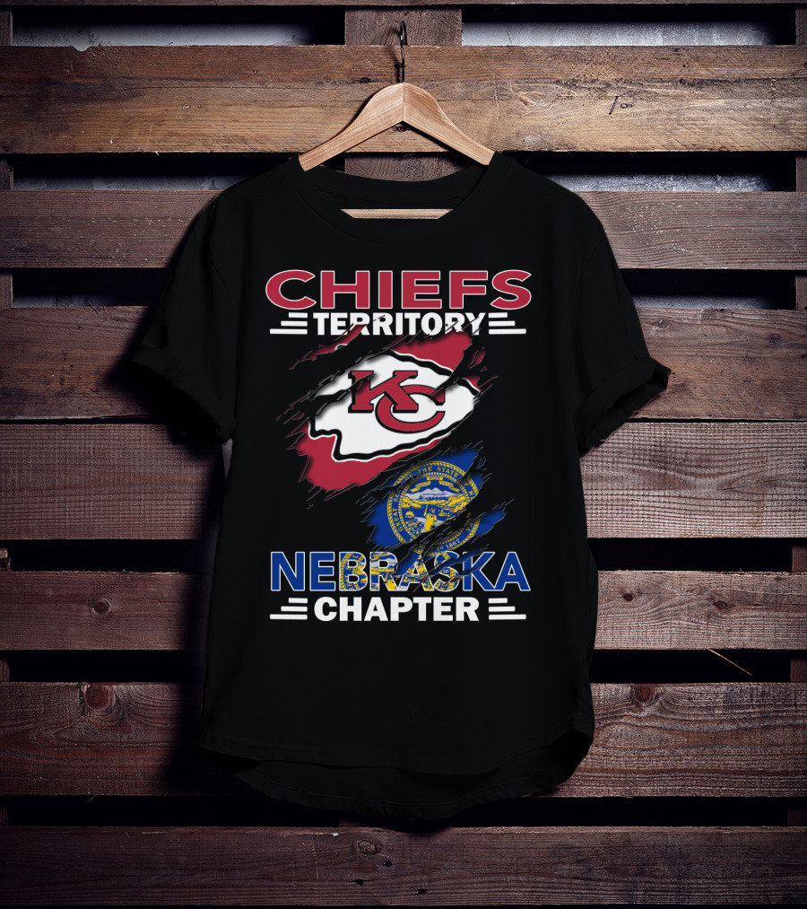 Chiefs Territory Nebraska Chapter KC Chiefs Logo And Nebraska State Seal T-Shirt