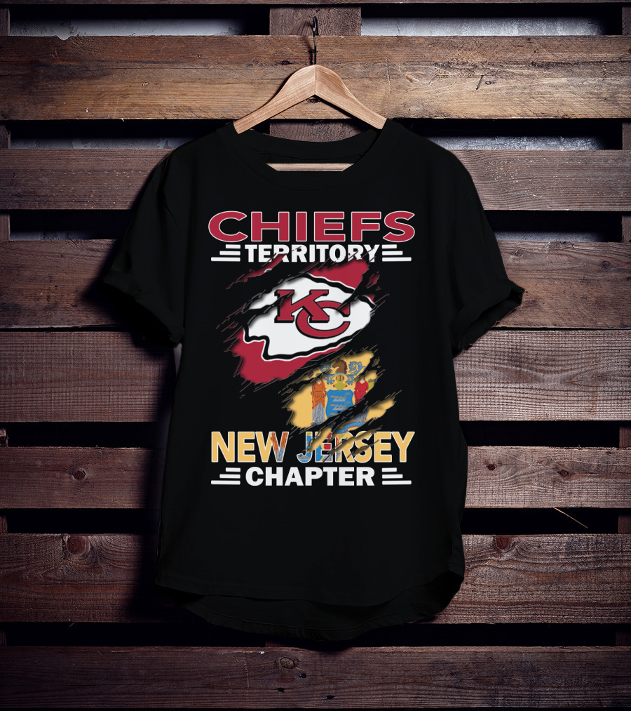 Chiefs Territory New Jersey Chapter KC Logo And State Emblem T-Shirt
