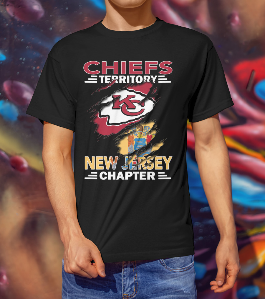 Chiefs Territory New Jersey Chapter KC Logo And State Emblem T-Shirt
