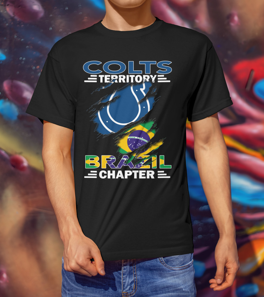Colts Territory Brazil Chapter Brazil Flag And Horseshoe T-Shirt