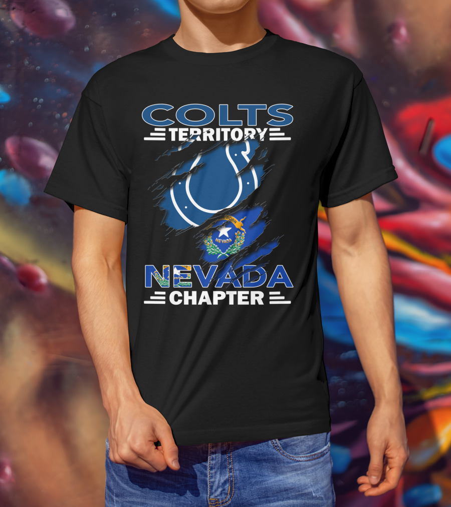Colts Territory Nevada Chapter Indianapolis Colts Nevada Flag Combination T-Shirt