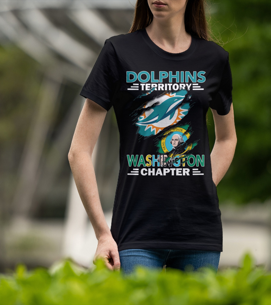Dolphins Territory Washington Chapter Seal Logo Integration T-Shirt
