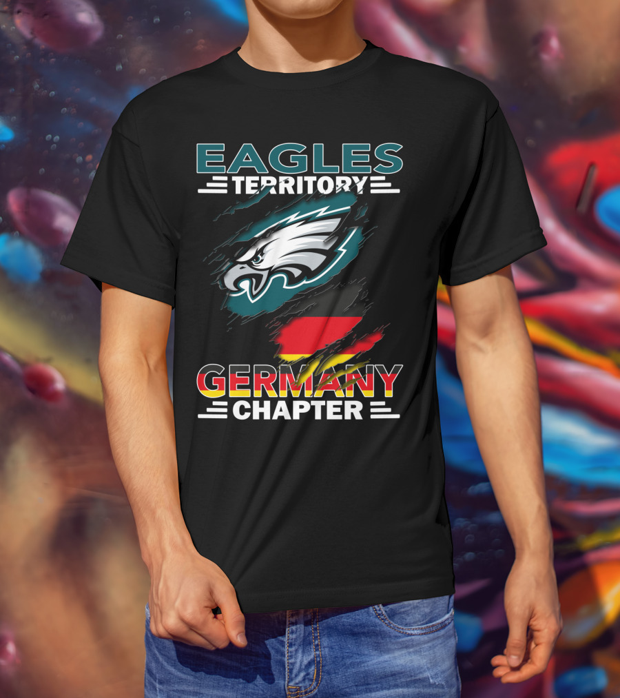 Eagles Territory Germany Chapter Philadelphia Logo Flag Colors T-Shirt