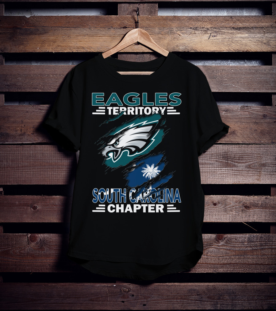 Eagles Territory South Carolina Chapter Fan Support With Iconic Eagle Logo And State Flag Elements T-Shirt