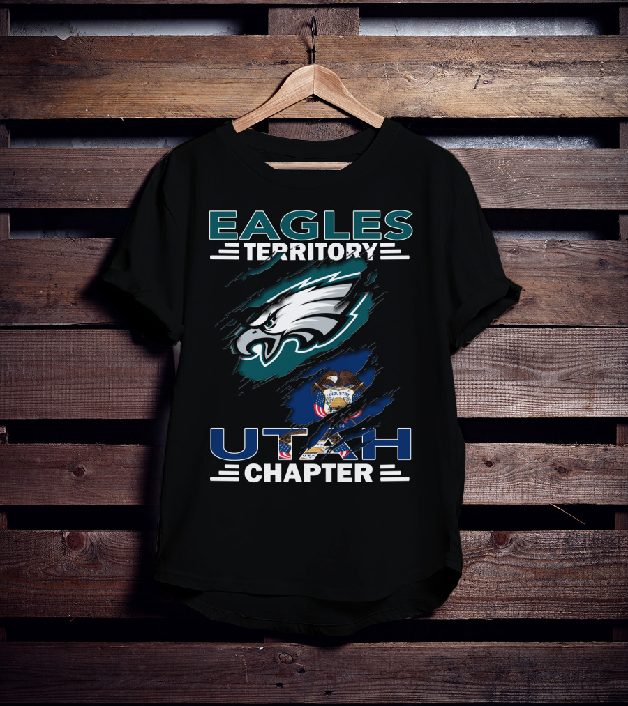 Eagles Territory Utah Chapter Philadelphia Eagles Utah State Flag T-Shirt