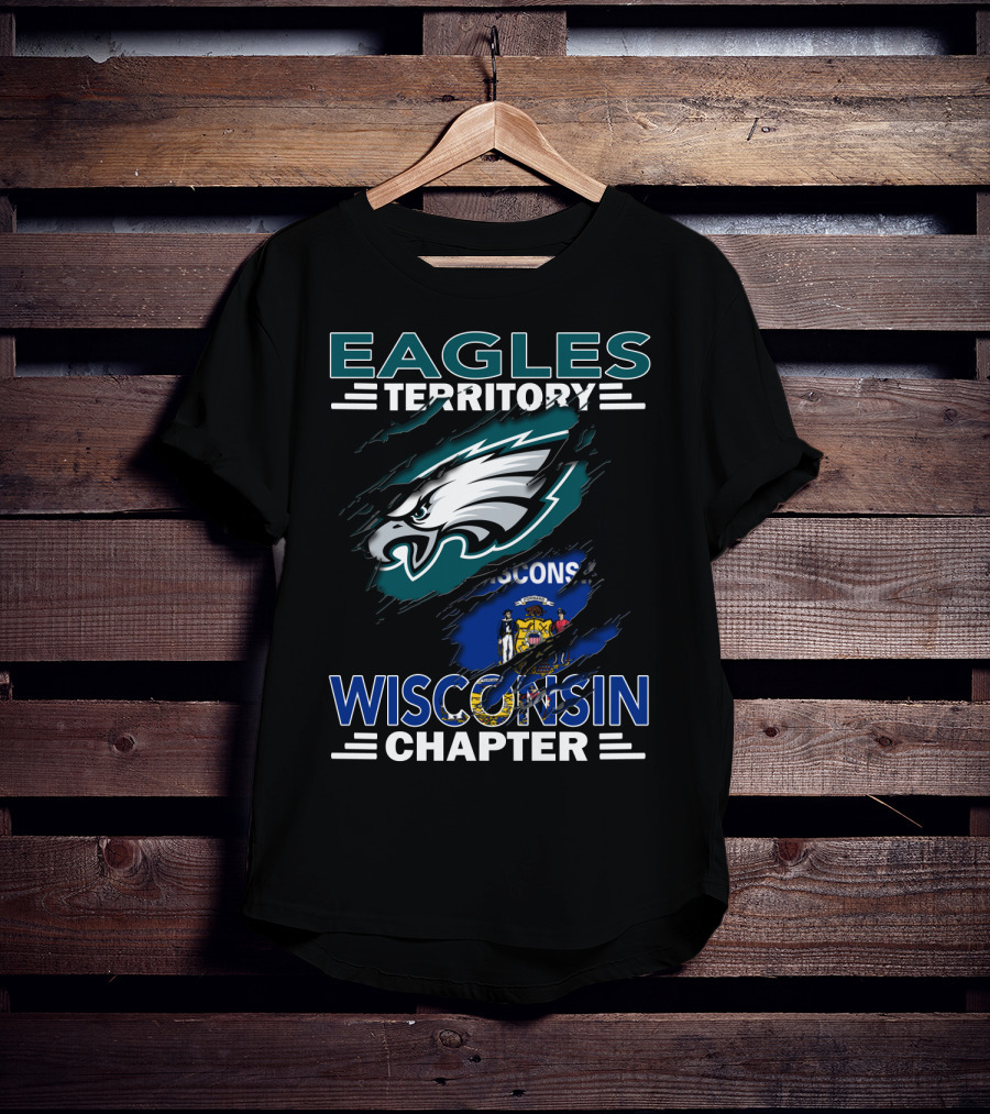 Eagles Territory Wisconsin Chapter Logo Design With State Flag And Team Emblem Elements T-Shirt