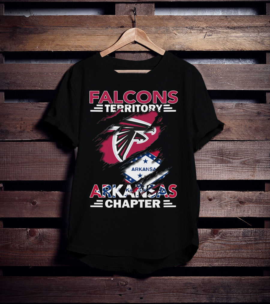 Falcons Territory Arkansas Chapter Falcons Logo And Arkansas Shape T-Shirt