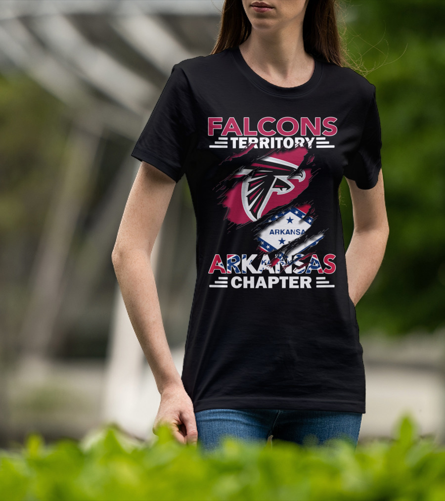 Falcons Territory Arkansas Chapter Falcons Logo And Arkansas Shape T-Shirt