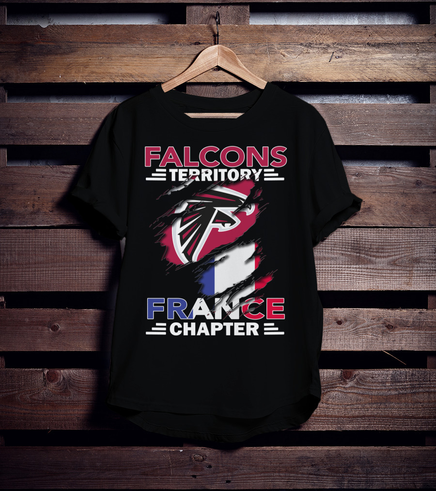 Falcons Territory France Chapter NFL Logo And French Flag T-Shirt