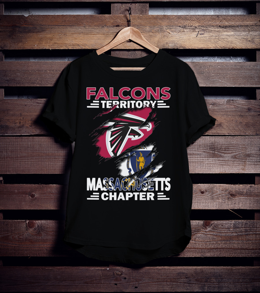 Falcons Territory Massachusetts Chapter Logo With State Flag Incorporation T-Shirt